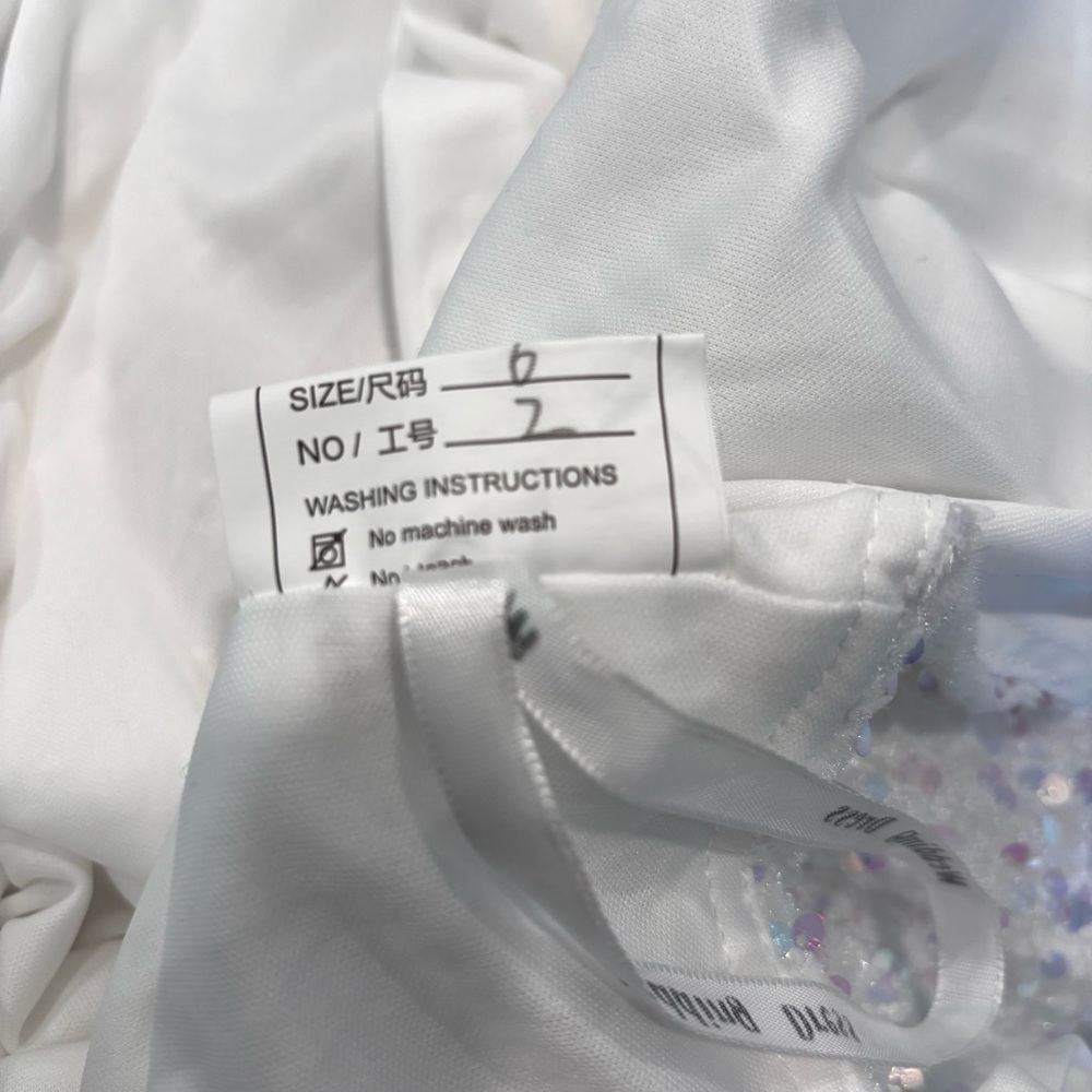 NEW White Cocktail Dress, White Prom Dress, White Dress, Sequin Dress, Size 6 - Picture 3 of 10